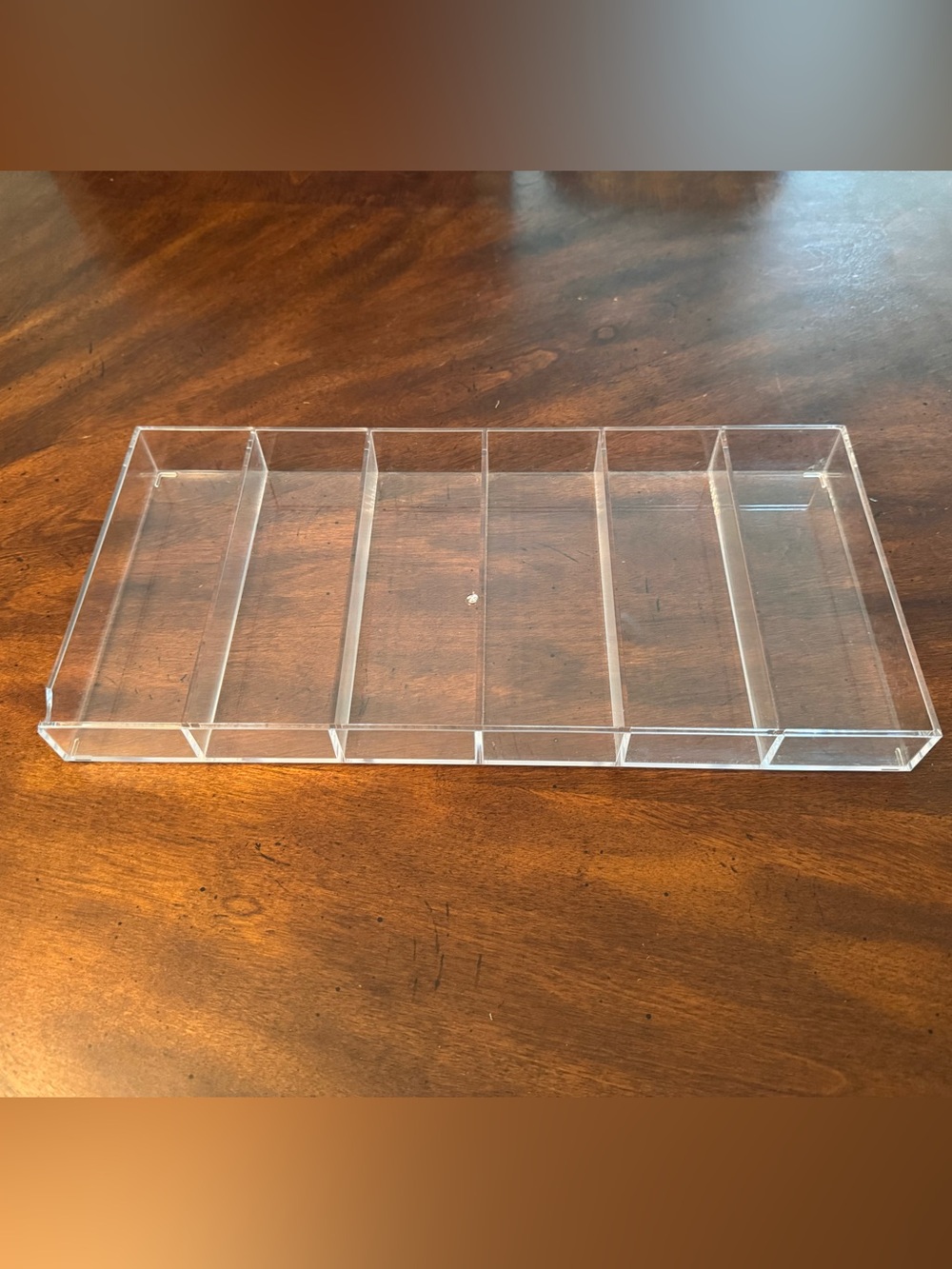Clear Acrylic 6-Compartment Drawer Organizer Tray